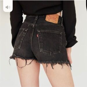 Levi’s | 501 Black High Rise Denim Cutoff Shorts Size 30